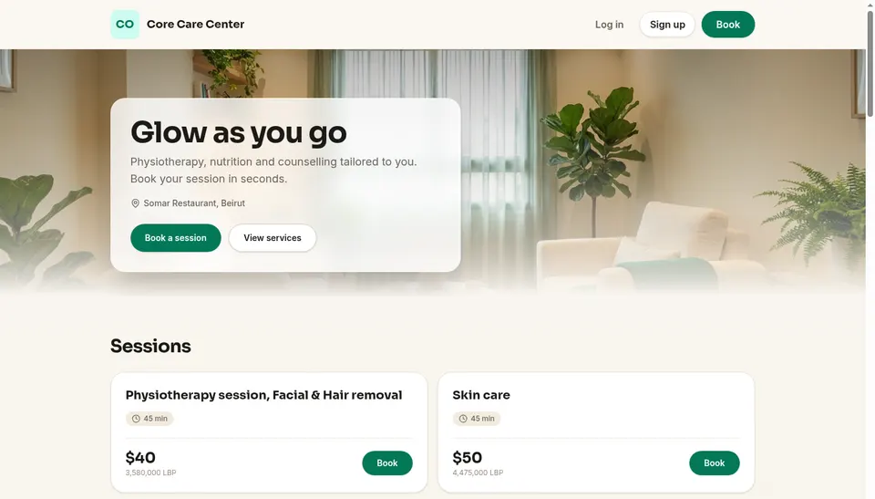 Core Care Center, Therapy centre