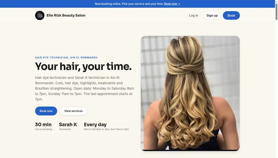 Elie Rizk Beauty Salon, Hair salon