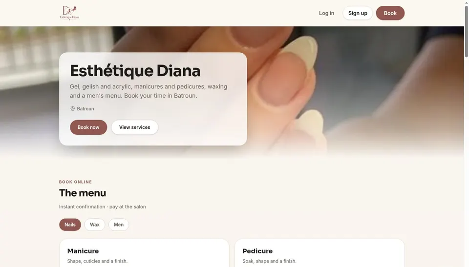 Esthétique Diana, Beauty salon