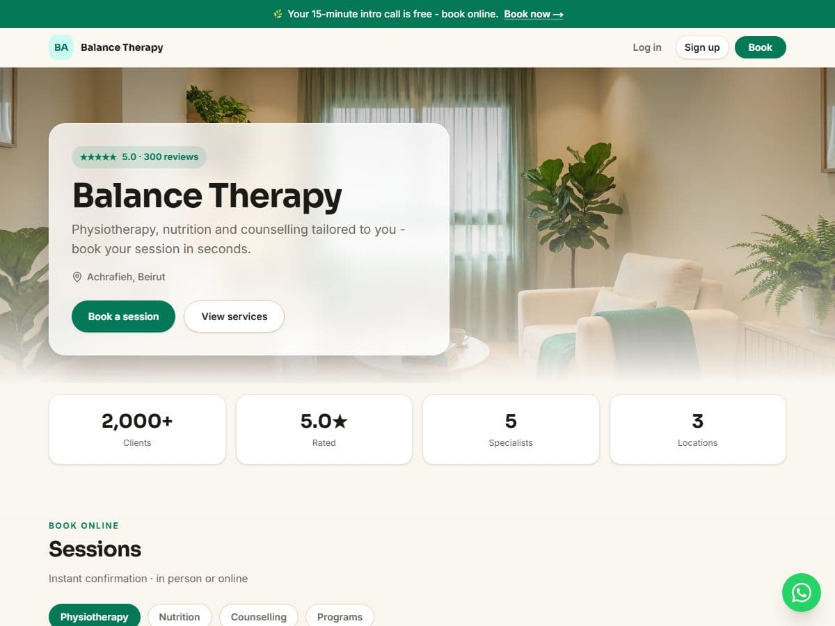 Balance Therapy · علاج وتغذية